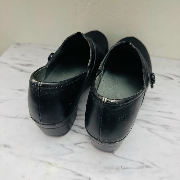 Dansko Solstice Black Leather Slip On Professional Clogs Women’s Size 9.5 - Picture 6 of 11